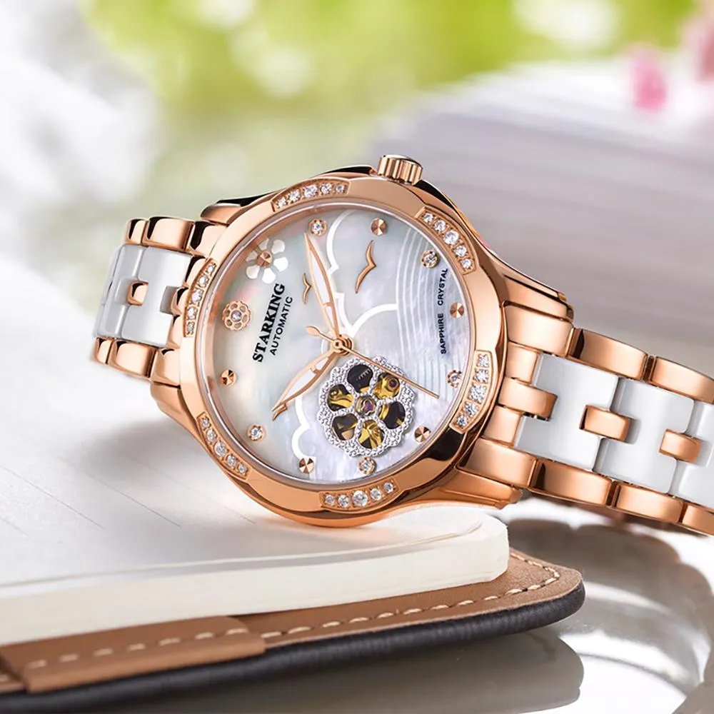 Charming Automatic Ceramic Band Wristwatch