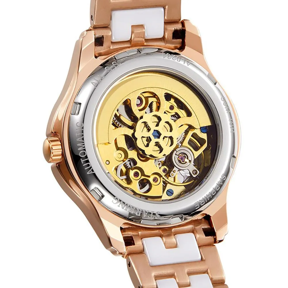 Charming Automatic Ceramic Band Wristwatch