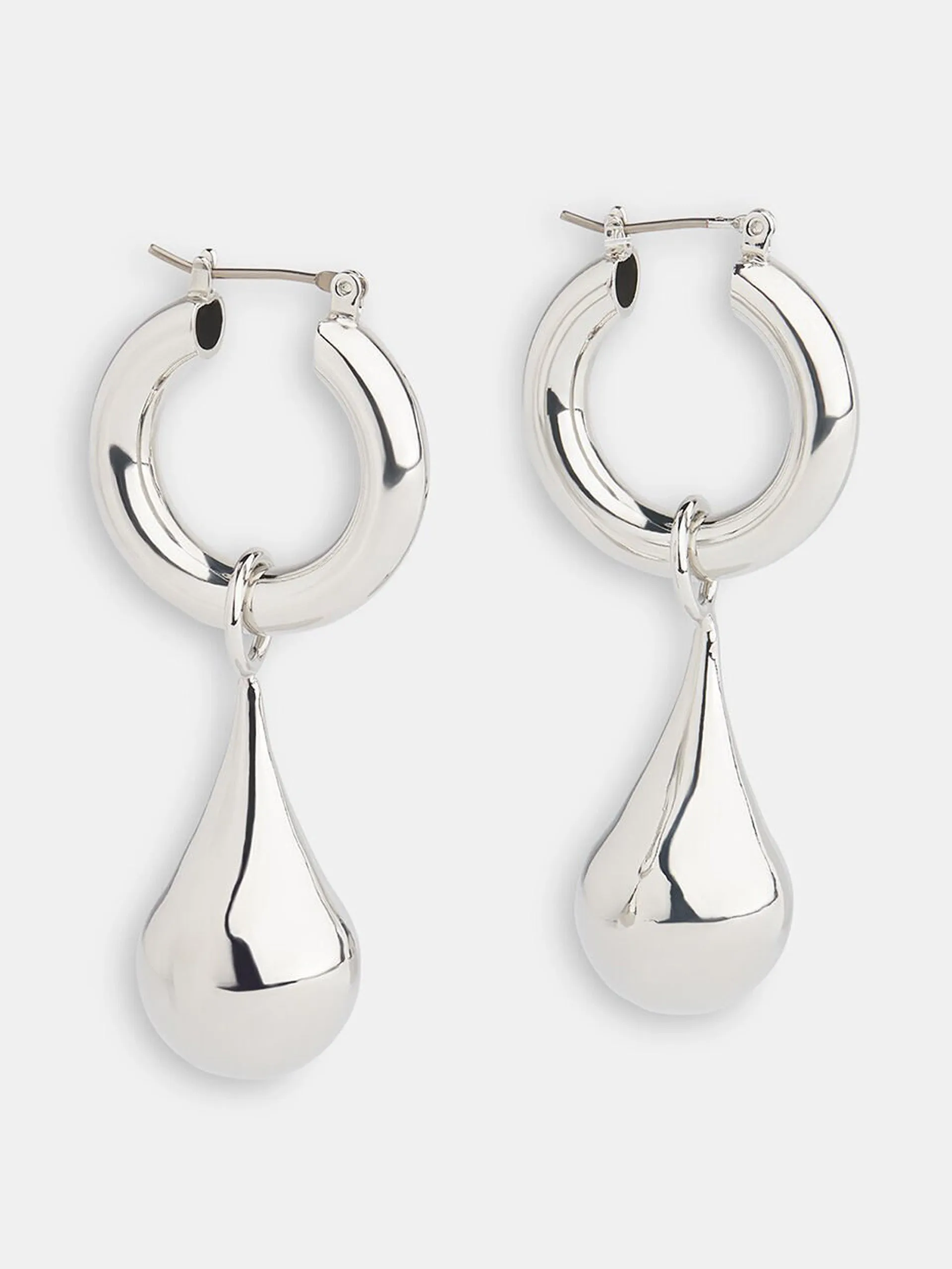 Chunky teardrop hoop earrings