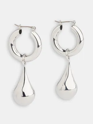 Chunky teardrop hoop earrings