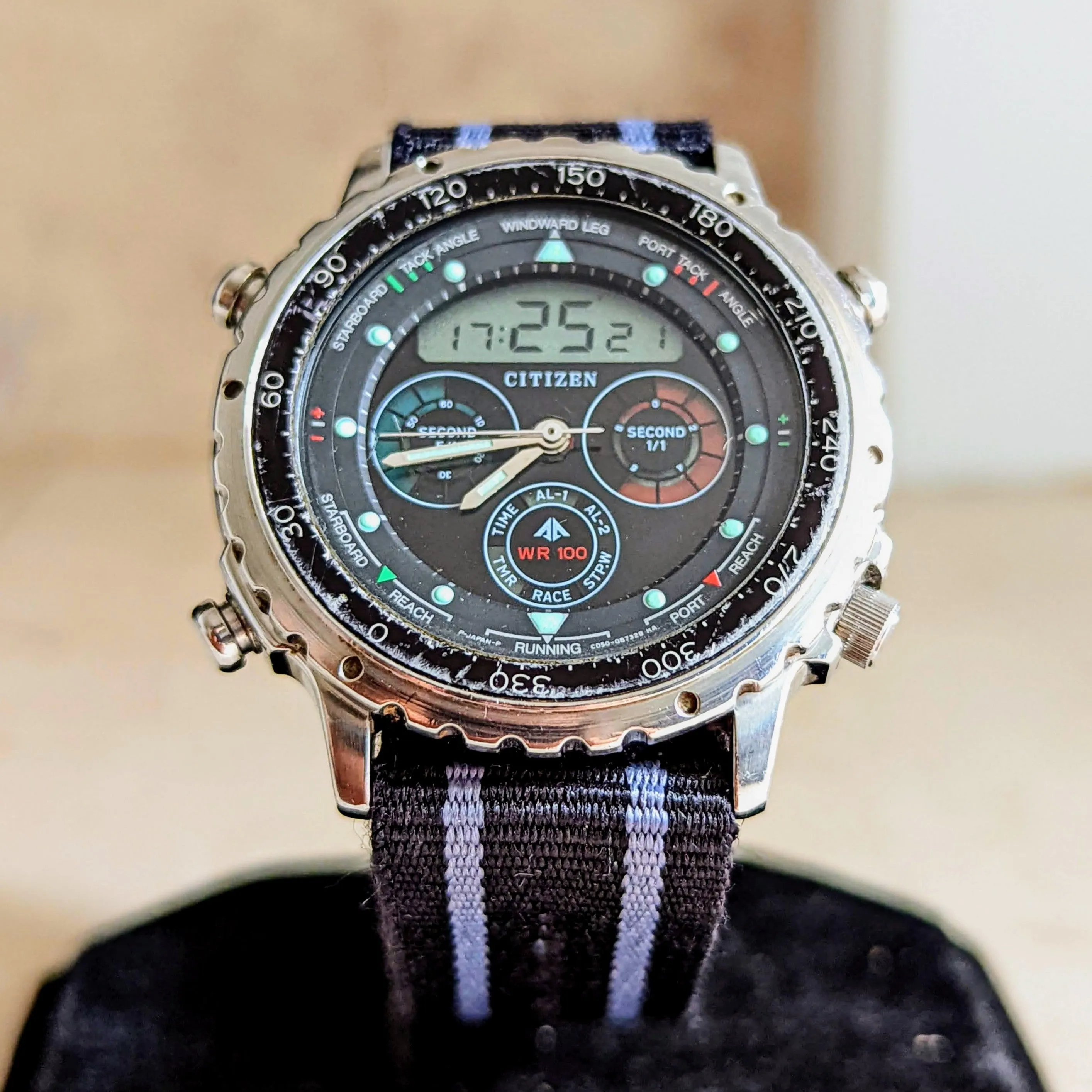CITIZEN Promaster Yacht Timer Watch Digital - Analog Vintage Quartz Wristwatch