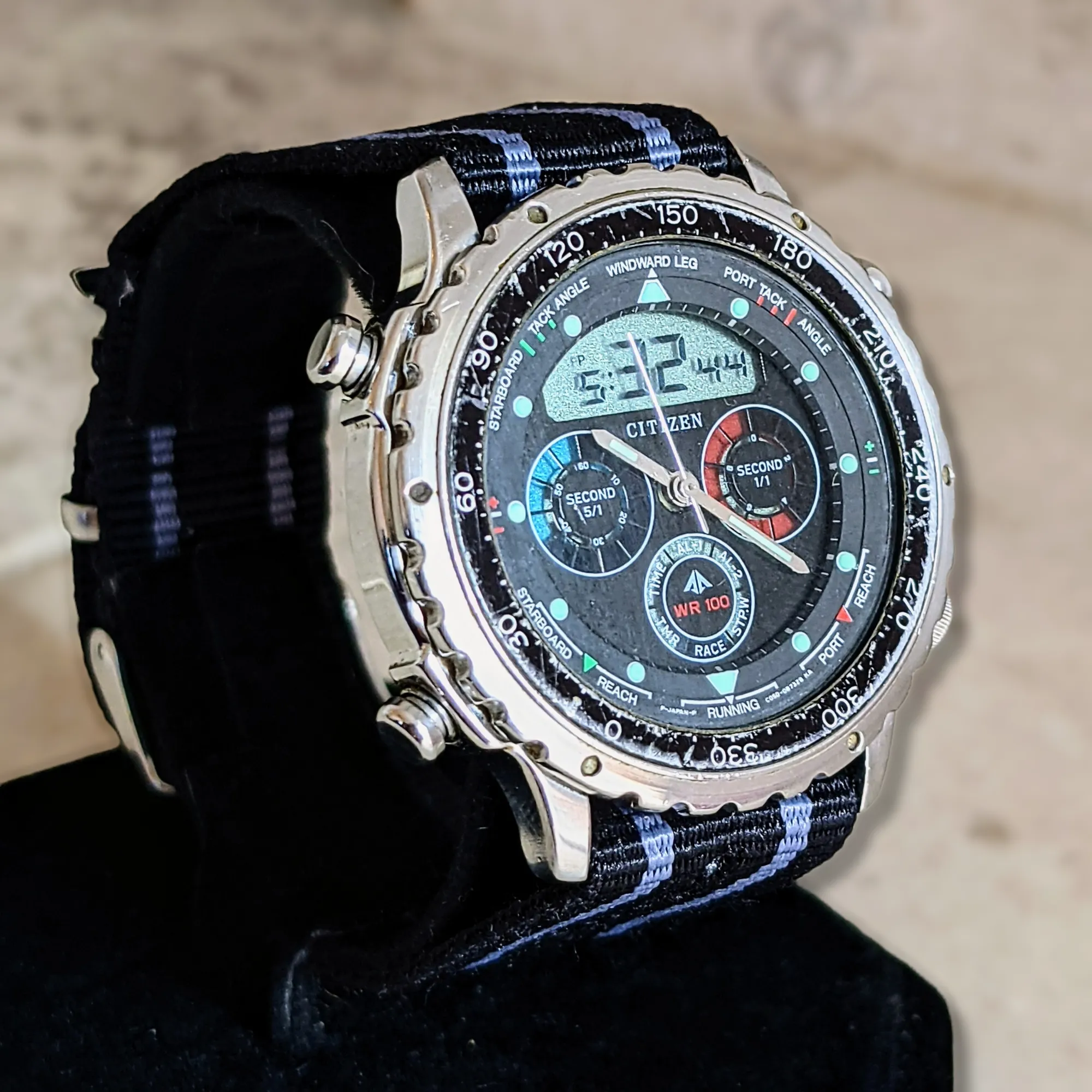 CITIZEN Promaster Yacht Timer Watch Digital - Analog Vintage Quartz Wristwatch
