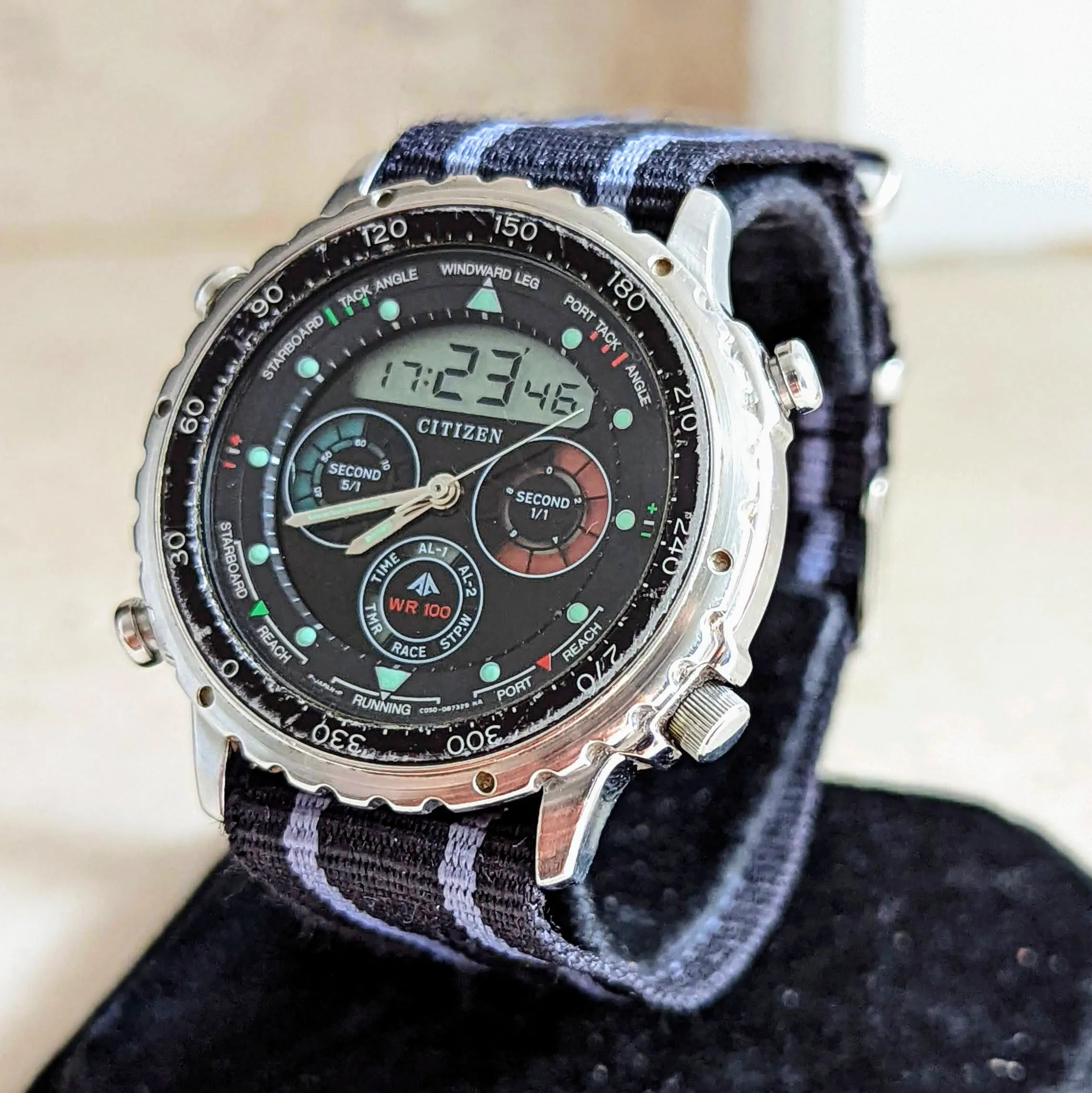 CITIZEN Promaster Yacht Timer Watch Digital - Analog Vintage Quartz Wristwatch