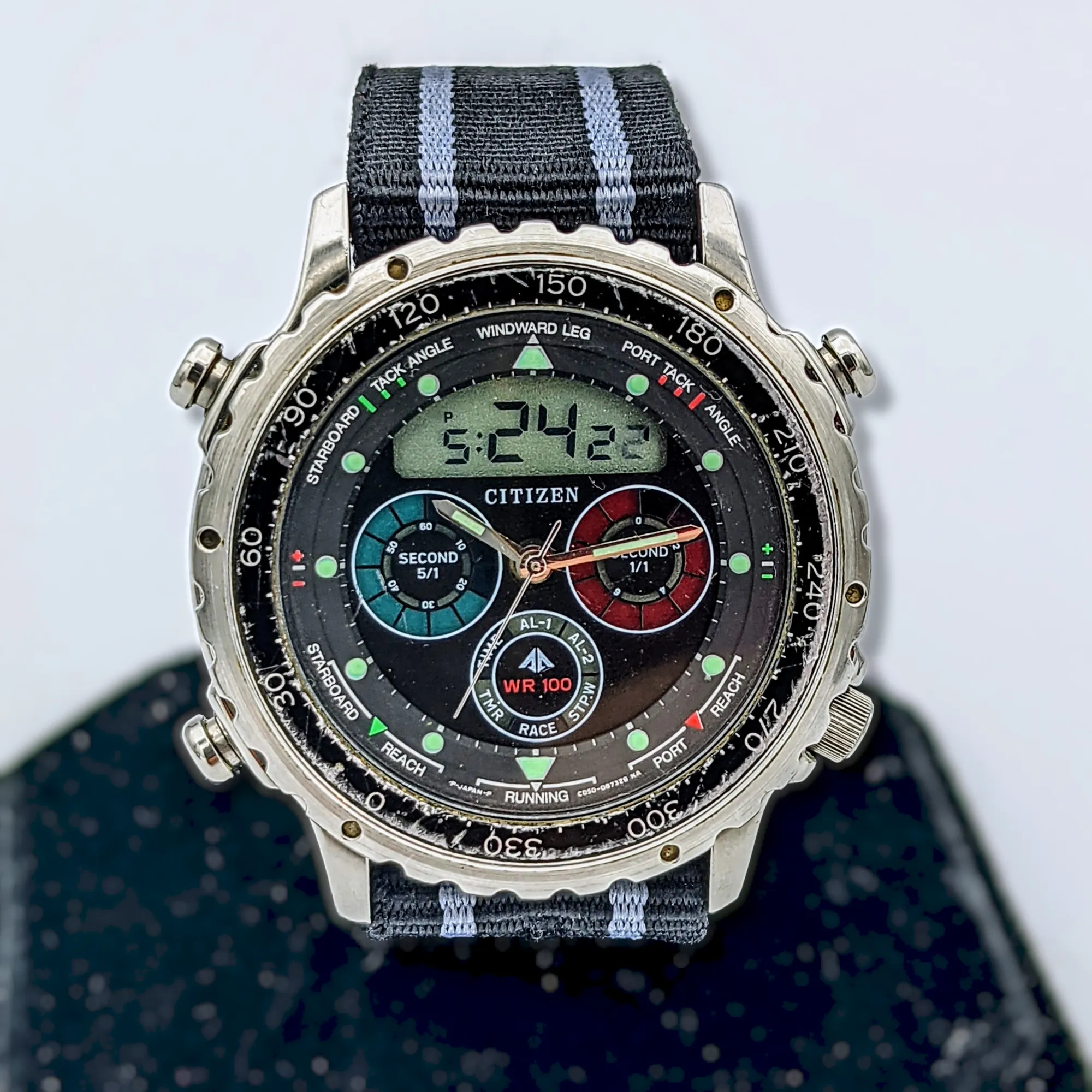 CITIZEN Promaster Yacht Timer Watch Digital - Analog Vintage Quartz Wristwatch