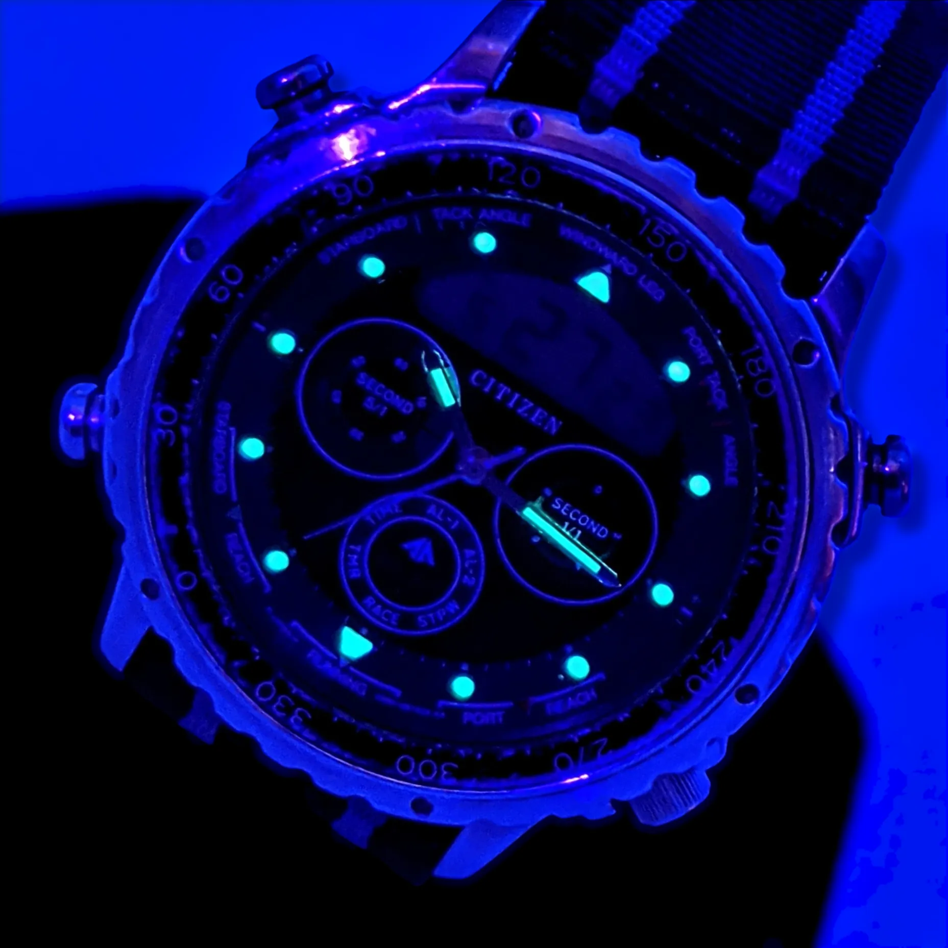 CITIZEN Promaster Yacht Timer Watch Digital - Analog Vintage Quartz Wristwatch