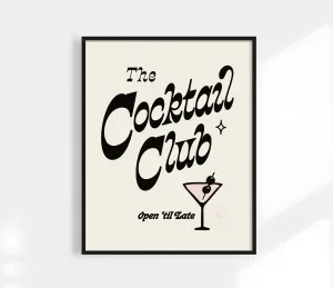 Cocktail Club Print Black
