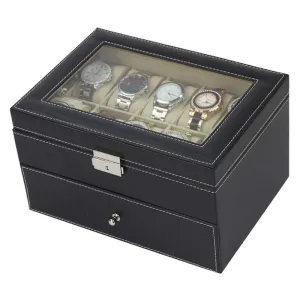 Double Layer Combination Watch, Sunglasses and Jewelry Box for 10 Watches
