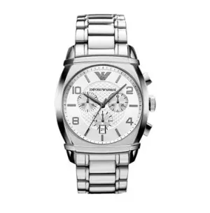 Emporio Armani Classic Silver Dial Stainless Steel Chronograph Men's Watch AR0350