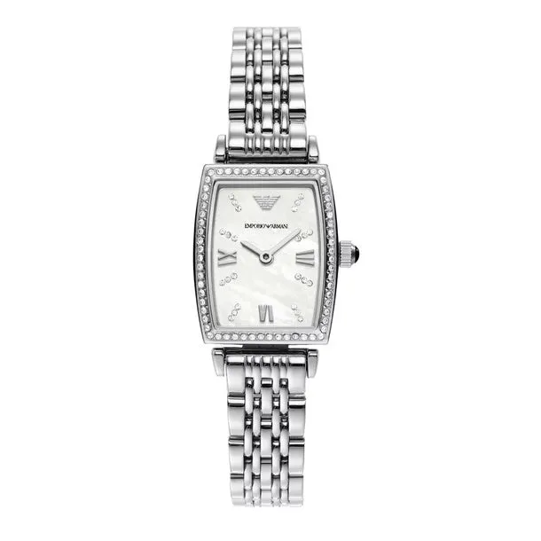 Emporio Armani Women’s Analog Quartz Stainless Steel White Dial 26mm Watch AR11405