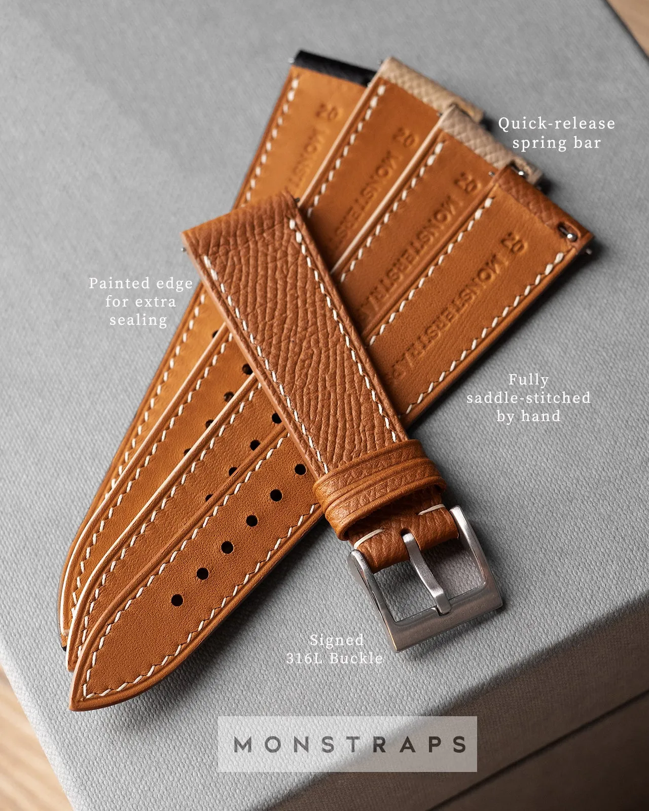 Fabric Leather Strap (Twill Grey)