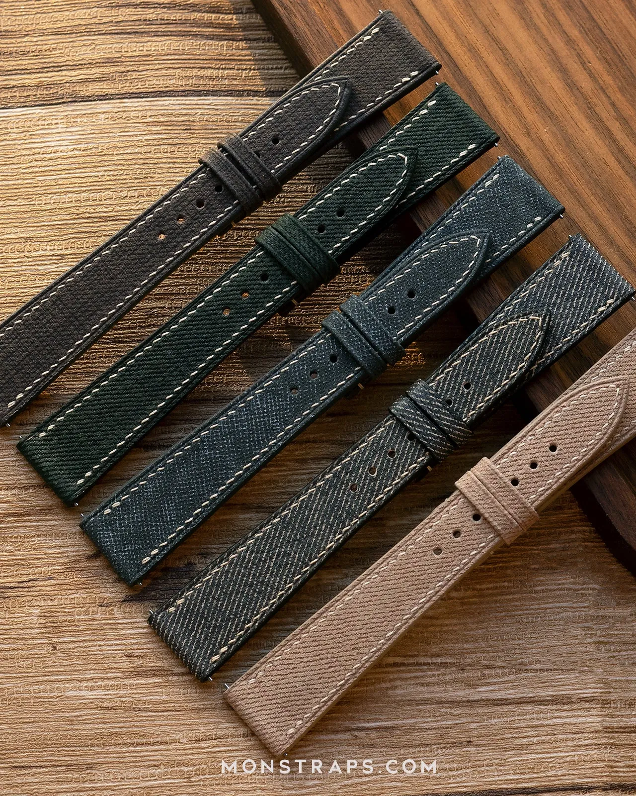 Fabric Leather Strap (Twill Grey)