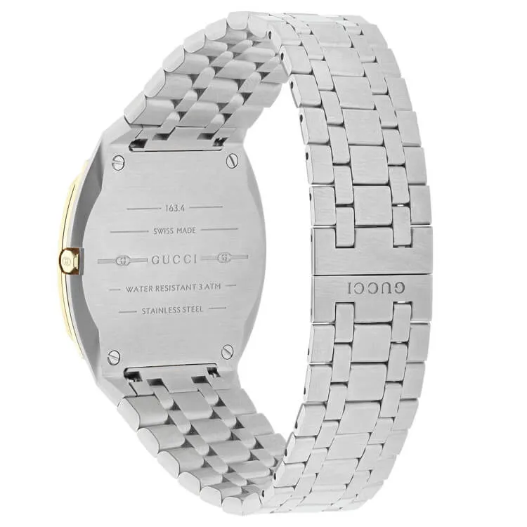 Gucci 25H Golden Brass Dial 38mm Men's Watch YA163405