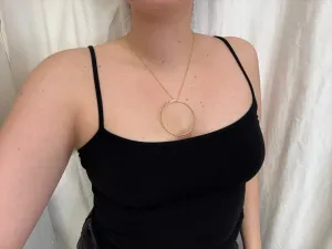 Hammered Circle Necklace in 14k Gold
