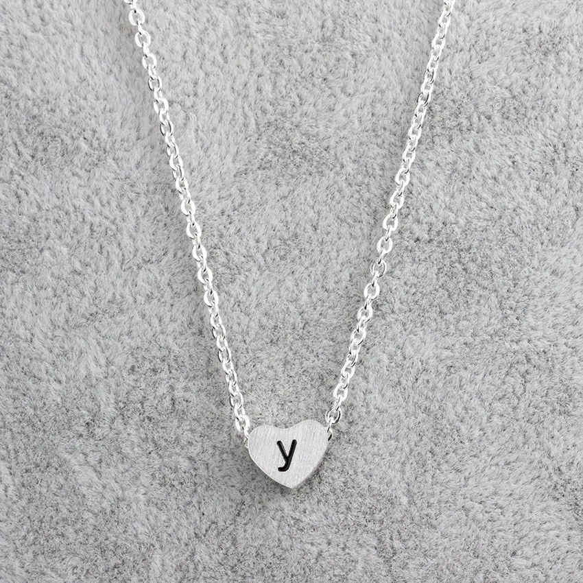 Initial Heart Charm Necklace