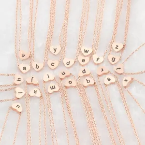 Initial Heart Charm Necklace