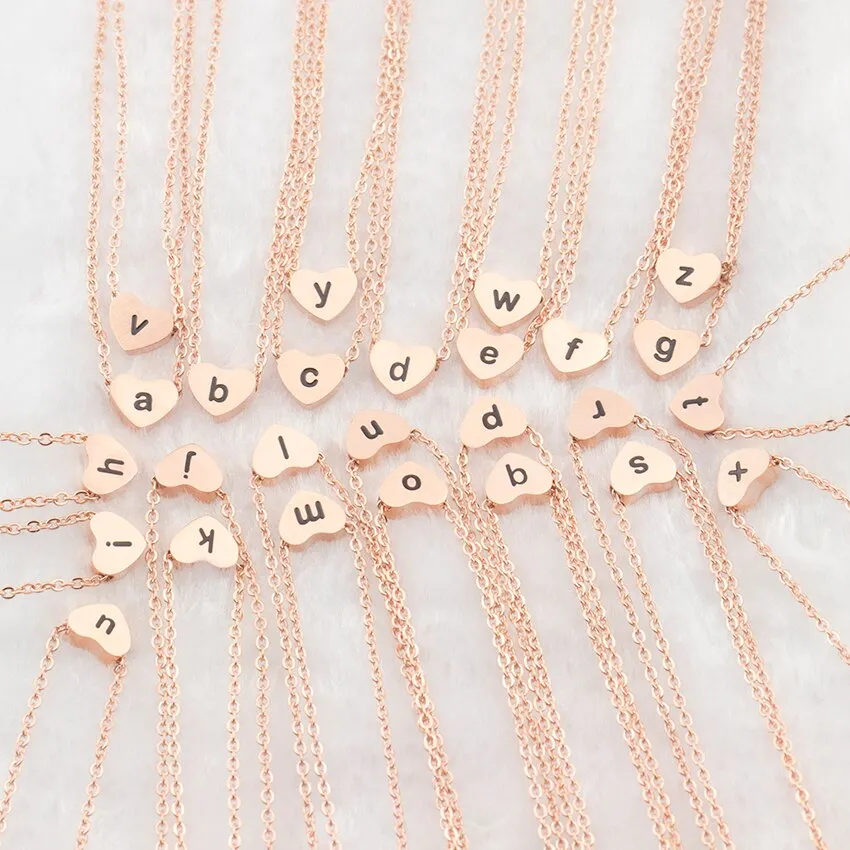 Initial Heart Charm Necklace