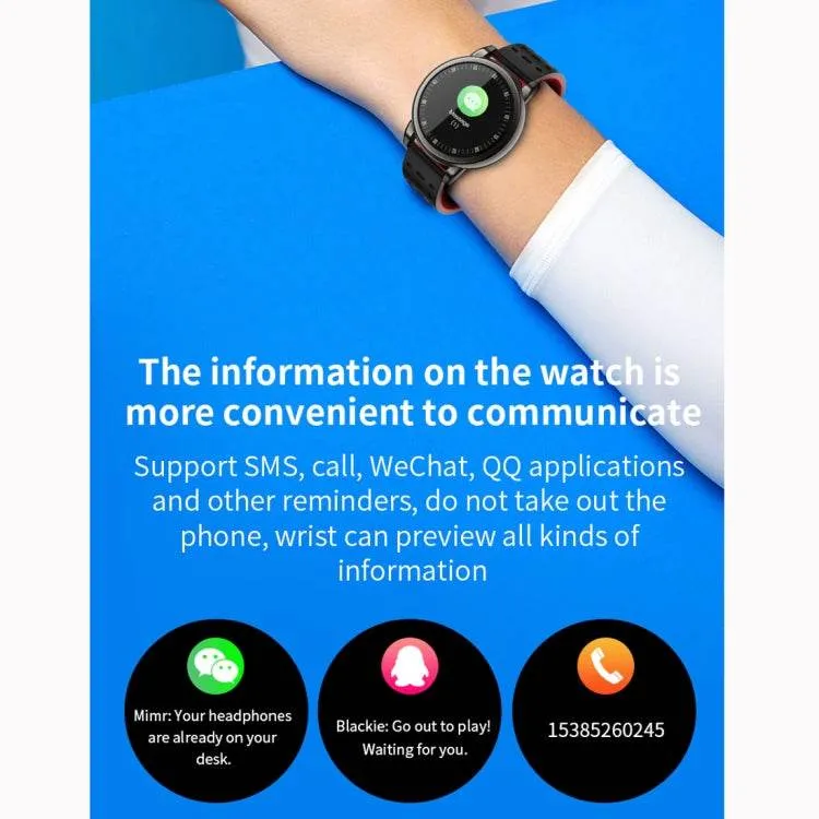 IP67 Waterproof Smart Watch with 1.08-Inch IPS Color Screen, Heart Rate and Blood Oxygen Monitoring, Sleep Tracking, and Message Notifications