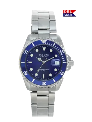 Men's Long Life Classic Coronado Blue Face, Blue Bezel Watch #50494