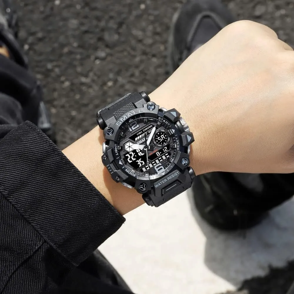 Men's Watches Outdoor Sport Military Watch Waterproof Analog-Digital Multi Function Electronic LED Alarm Stopwatch Quartz Wristwatches