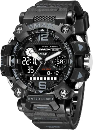 Men's Watches Outdoor Sport Military Watch Waterproof Analog-Digital Multi Function Electronic LED Alarm Stopwatch Quartz Wristwatches