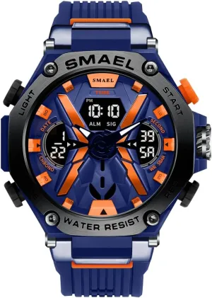 Men's Wrist Watches Dual Display Sports Watch Electronic Quartz Analog Clock Outdoor Waterproof LED Alarm Stopwatch Hour