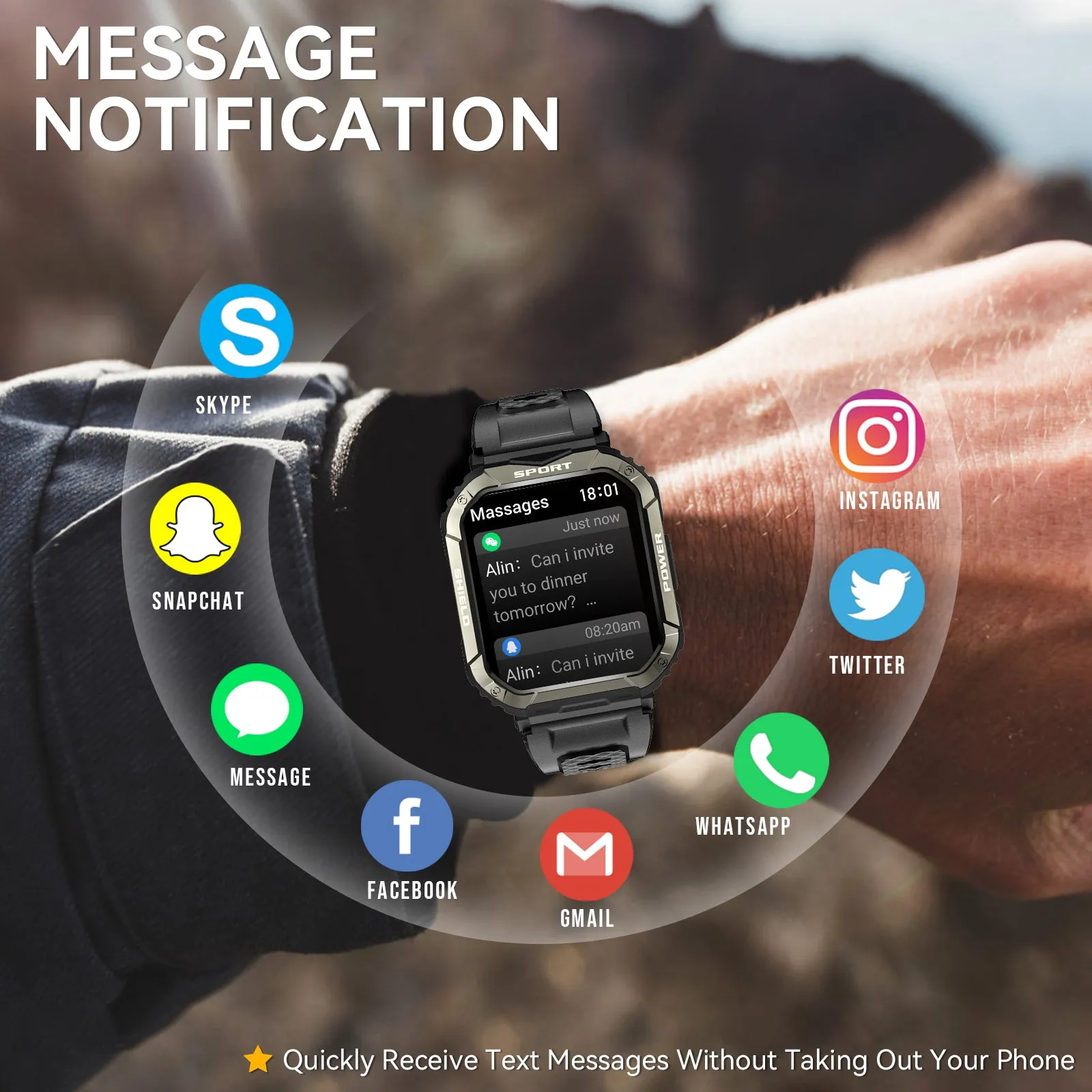 Military Smart Watch for Men (Answer/Dial Calls), 1.83" Touch Screen Tactical Smartwatch for Android Phones iPhone, Tough Rugged Outdoor Sports Fitness Tracker with Heart Rate/SpO2/Sleep