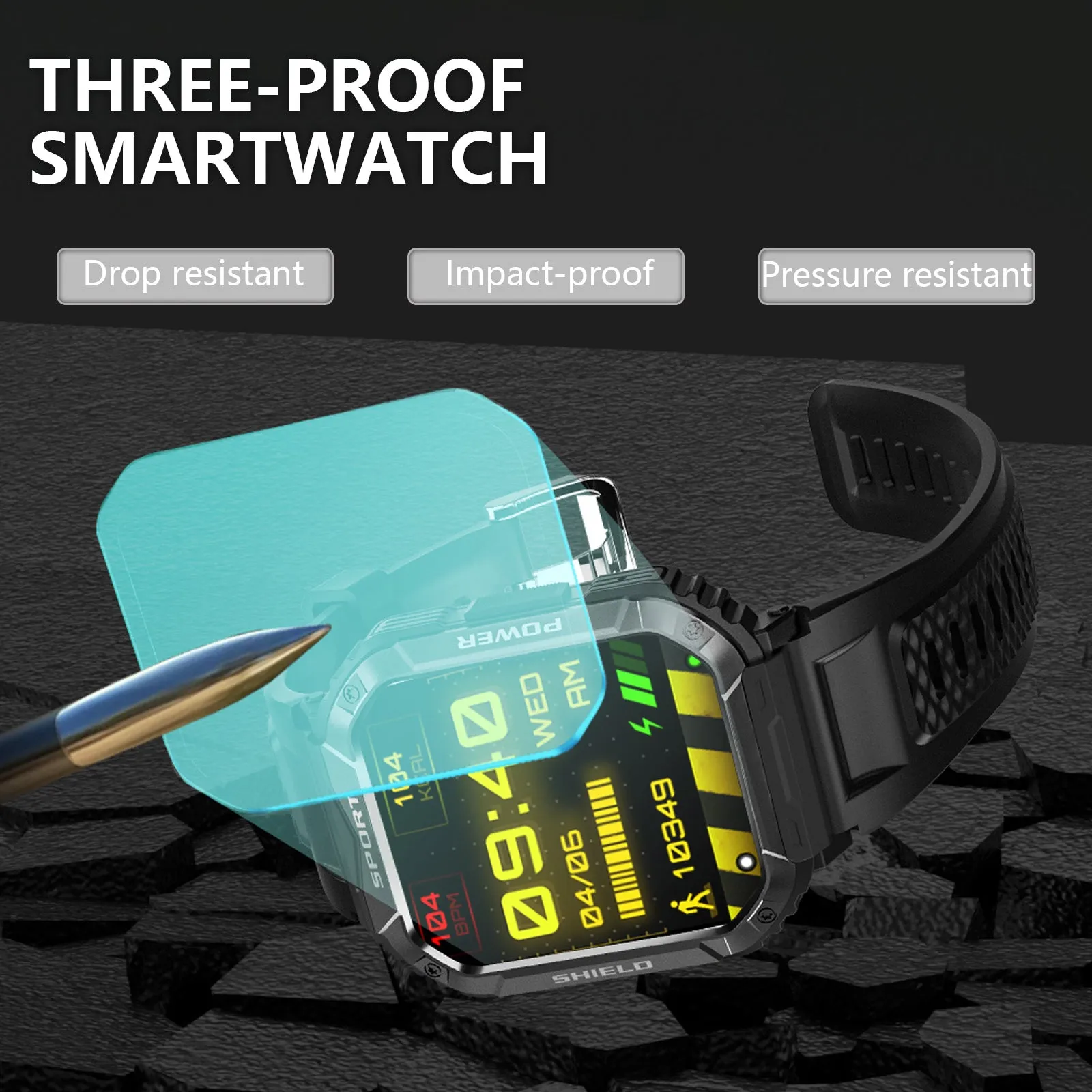 Military Smart Watch for Men (Answer/Dial Calls), 1.83" Touch Screen Tactical Smartwatch for Android Phones iPhone, Tough Rugged Outdoor Sports Fitness Tracker with Heart Rate/SpO2/Sleep