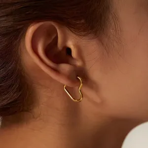 Minimalist Romantic Heart Circle Piercing Earrings