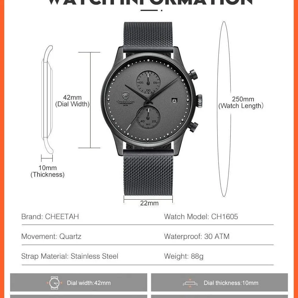 New Men Watches Brand Chronograph Quartz Watch | Mens Stainless Steel Waterproof Business Sports Watches