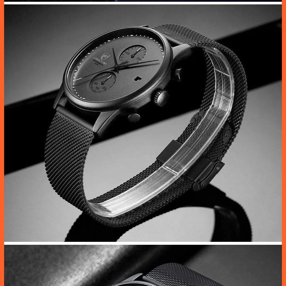 New Men Watches Brand Chronograph Quartz Watch | Mens Stainless Steel Waterproof Business Sports Watches