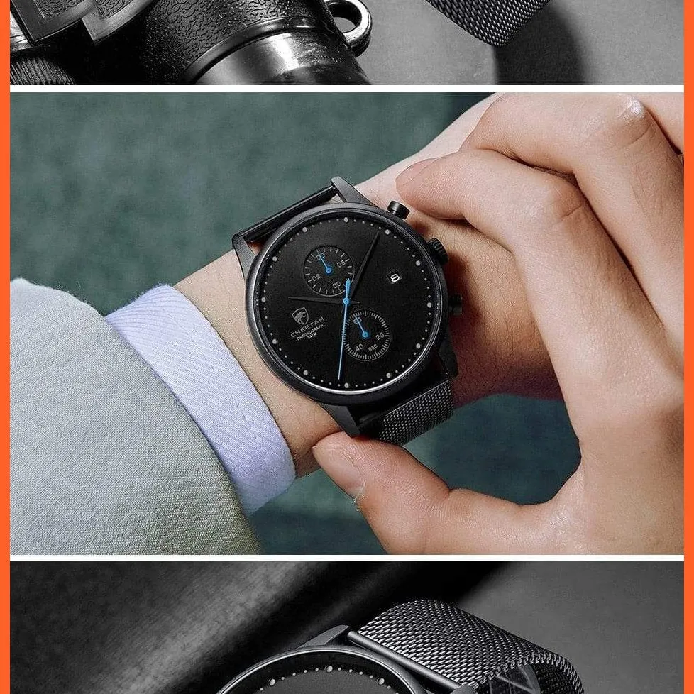 New Men Watches Brand Chronograph Quartz Watch | Mens Stainless Steel Waterproof Business Sports Watches