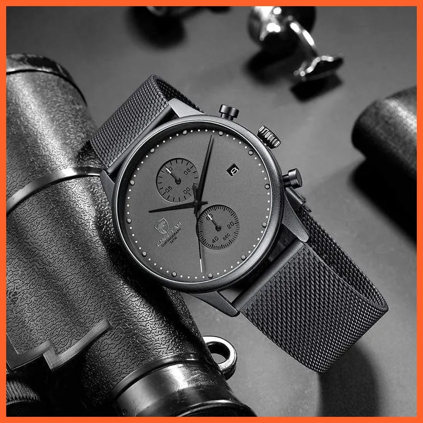 New Men Watches Brand Chronograph Quartz Watch | Mens Stainless Steel Waterproof Business Sports Watches