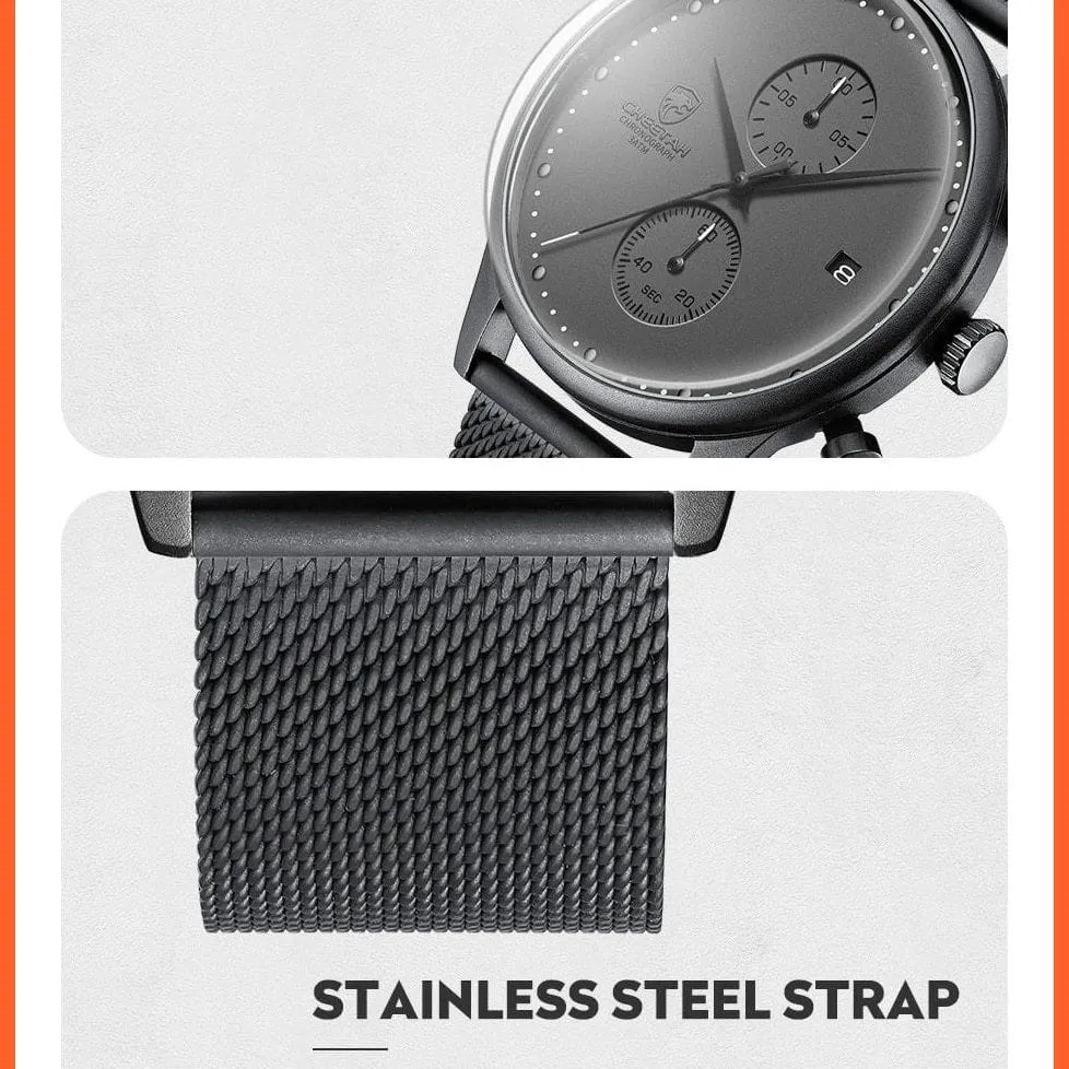 New Men Watches Brand Chronograph Quartz Watch | Mens Stainless Steel Waterproof Business Sports Watches