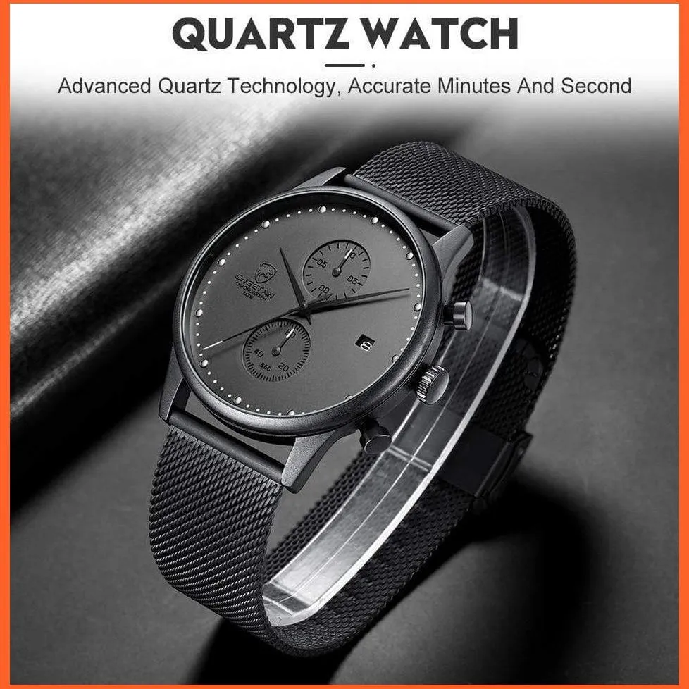New Men Watches Brand Chronograph Quartz Watch | Mens Stainless Steel Waterproof Business Sports Watches