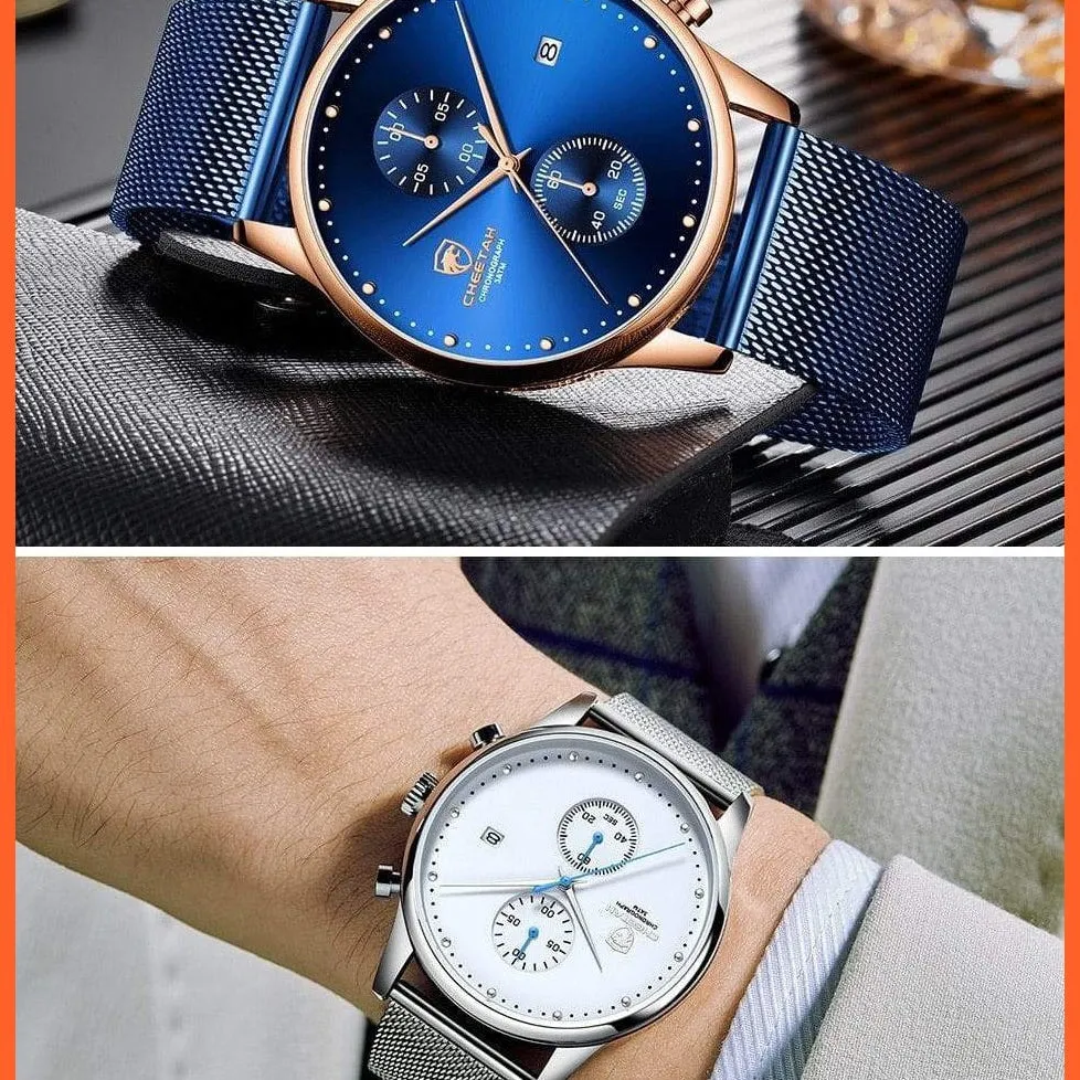 New Men Watches Brand Chronograph Quartz Watch | Mens Stainless Steel Waterproof Business Sports Watches