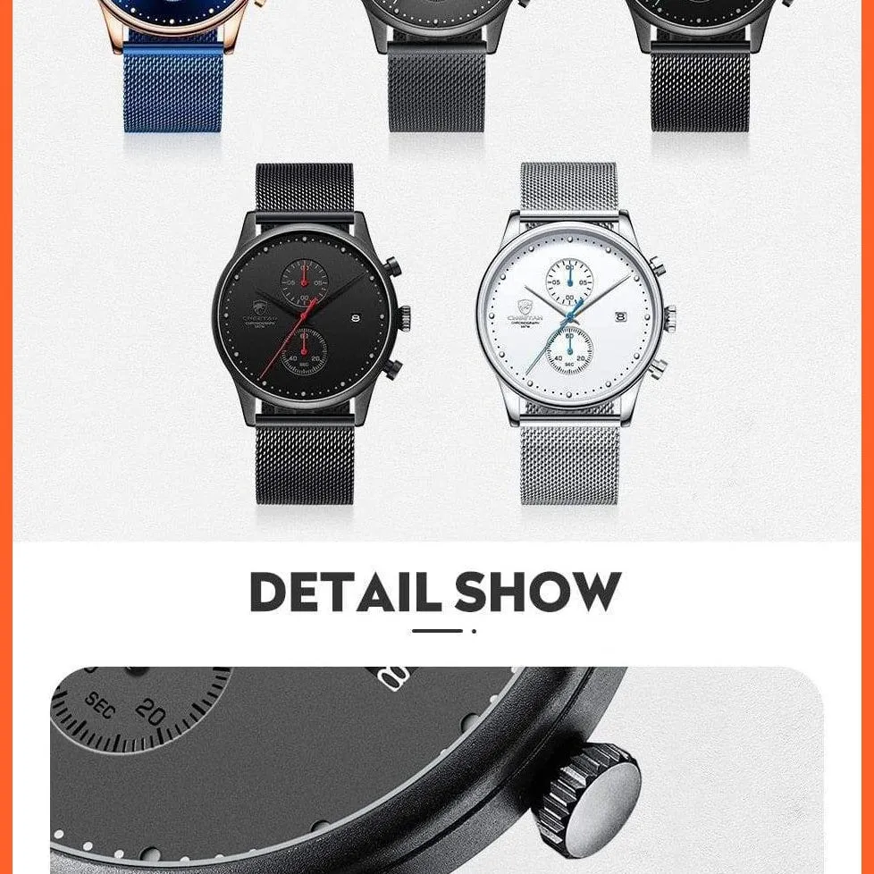 New Men Watches Brand Chronograph Quartz Watch | Mens Stainless Steel Waterproof Business Sports Watches