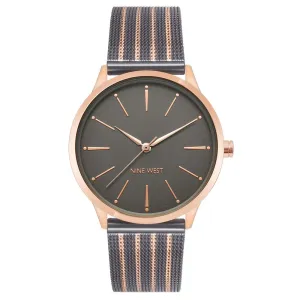 Nine West Quartz Rose Gold Classic Stripes