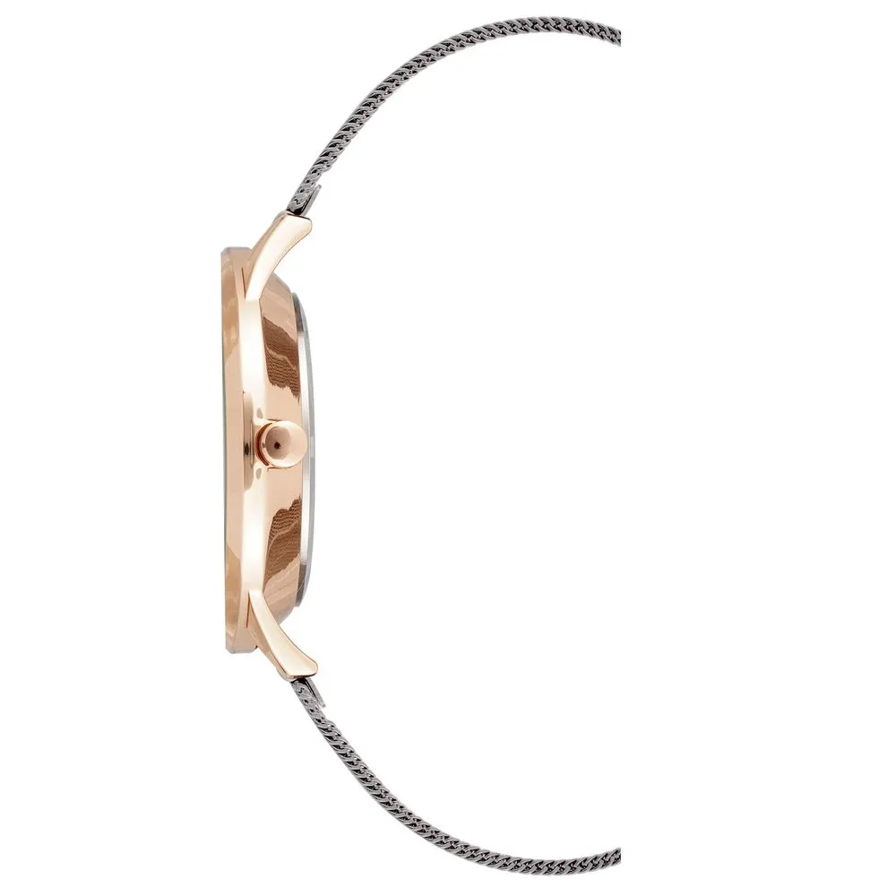 Nine West Quartz Rose Gold Classic Stripes