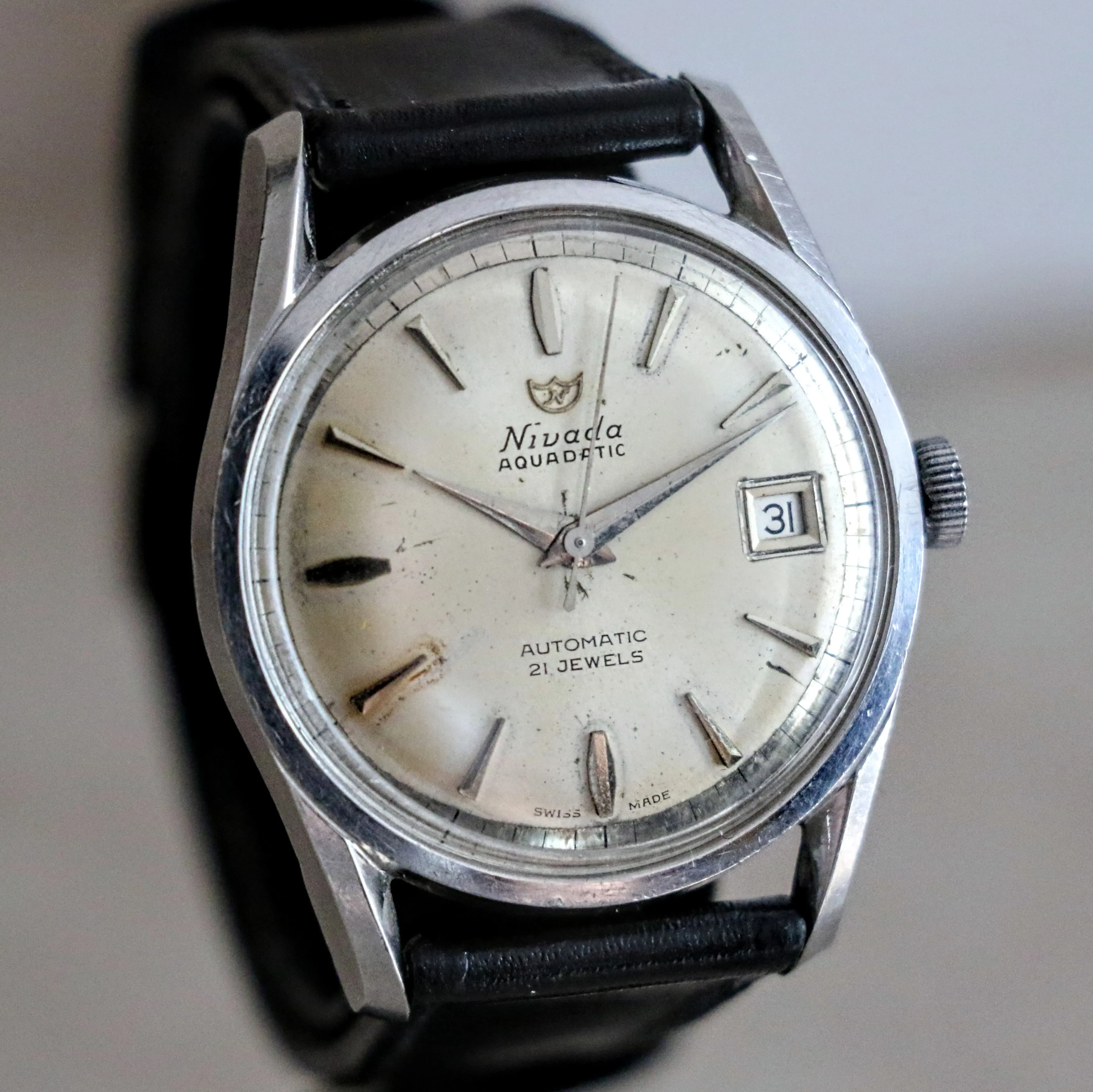 NIVADA Aquadatic Automatic Watch 21 Jewels Cal. ETA 2452 Swiss Made Wristwatch