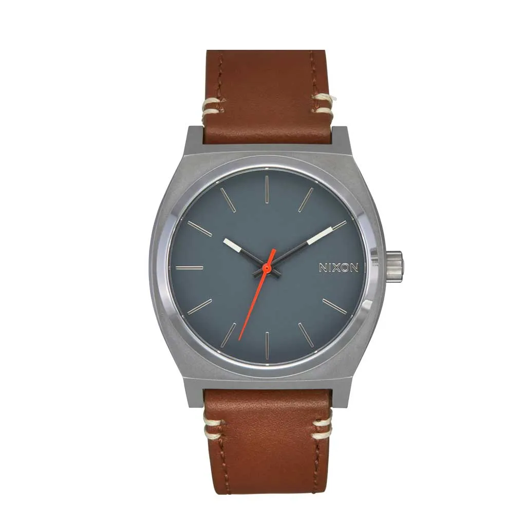 Nixon Time Teller Leather - Lt Gunmetal/Basalt/Sienna