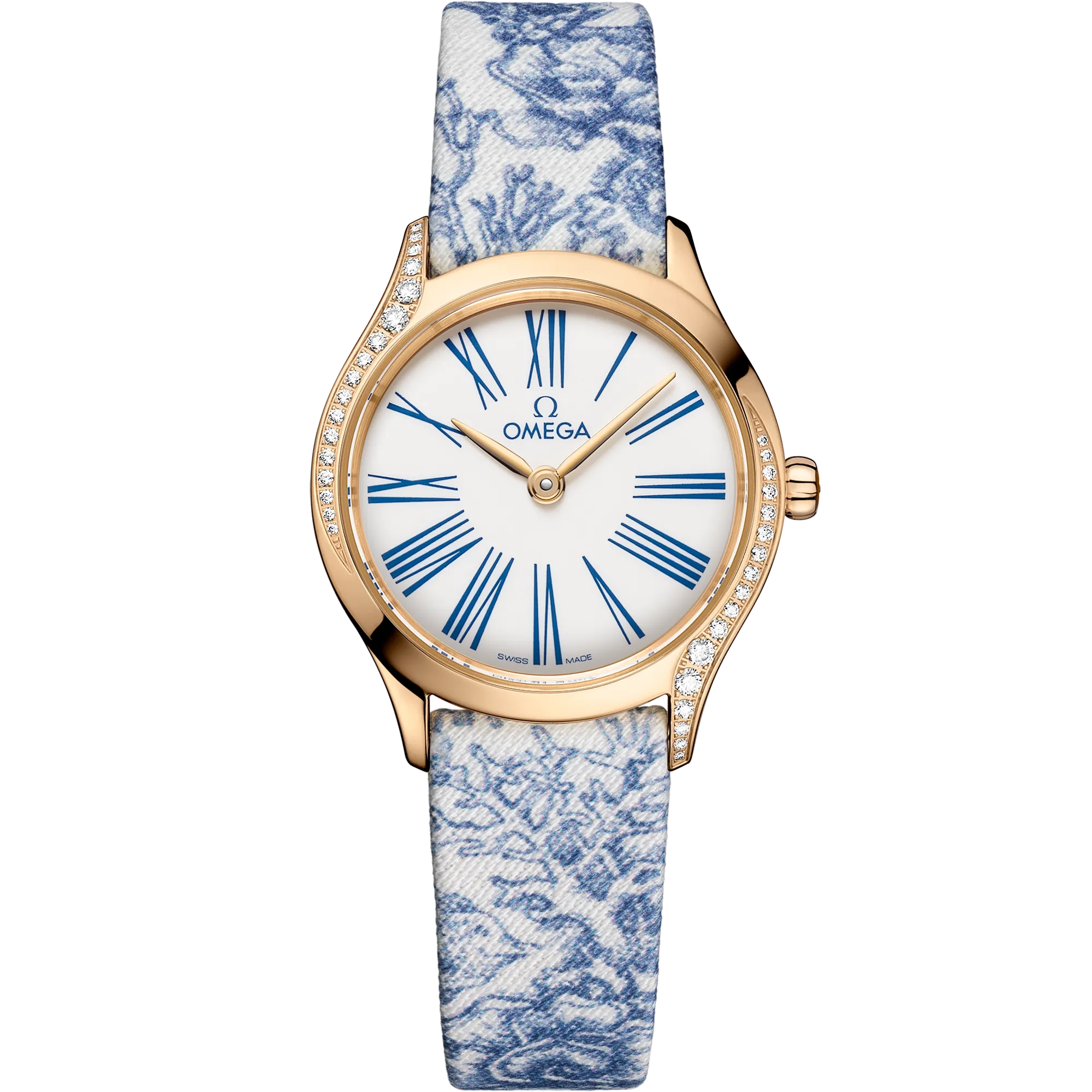 Omega De Ville Mini Trésor 26 mm, Moonshine™ gold on toile de Jouy