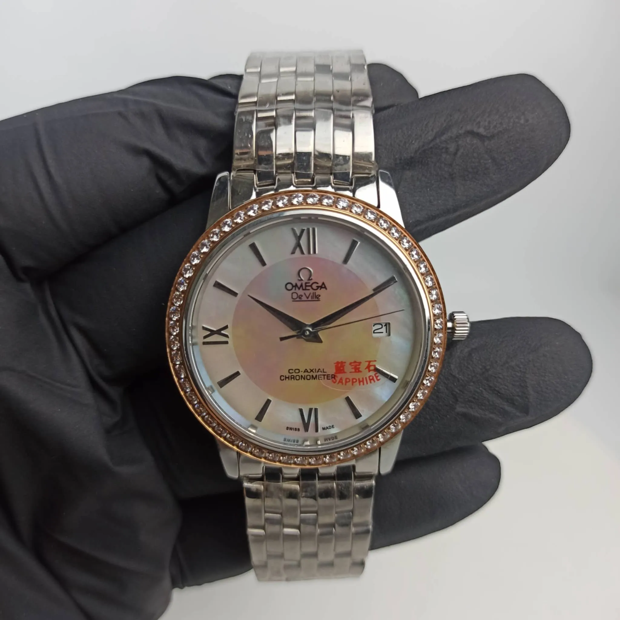 Omega – High Quality – De Ville – Pearl Dial - 38mm – Women's Watch