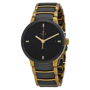 Rado Centrix Black Dial Gold-plated and Black Ceramic Men's Watch R30035712