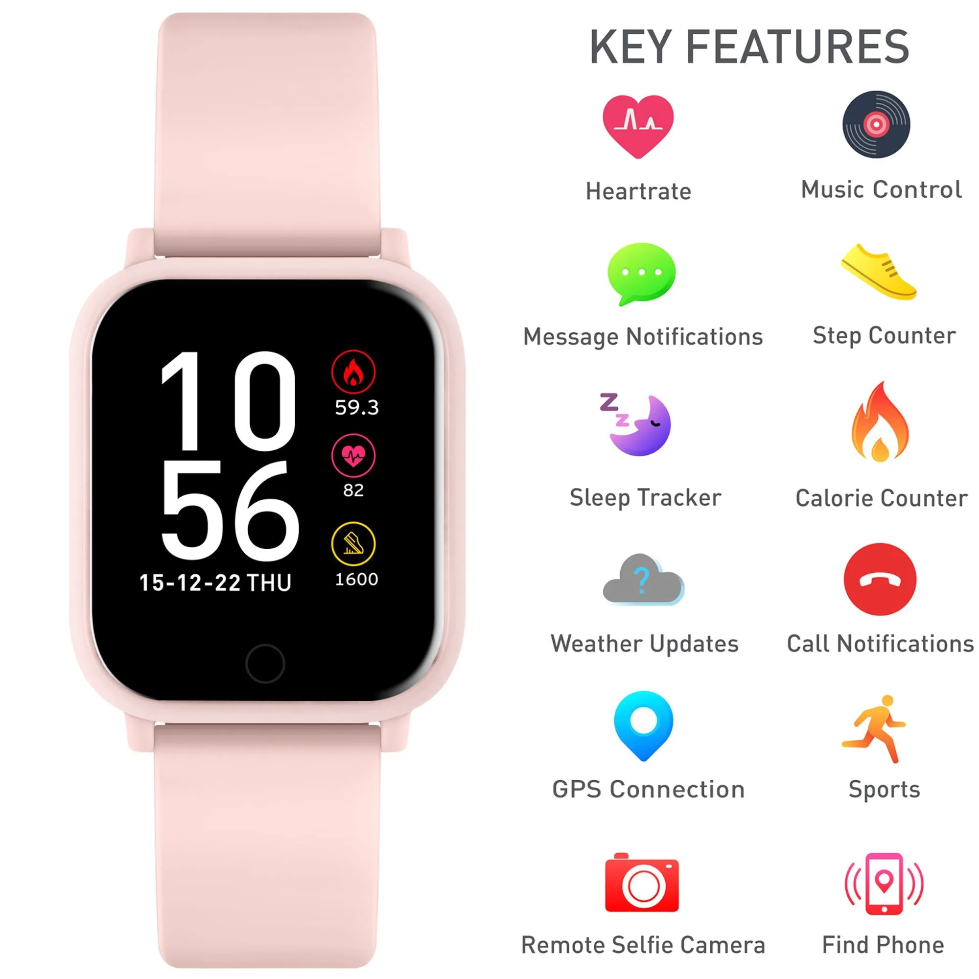 Reflex Active Series 10 Light Pink Smart Watch RA10-2111