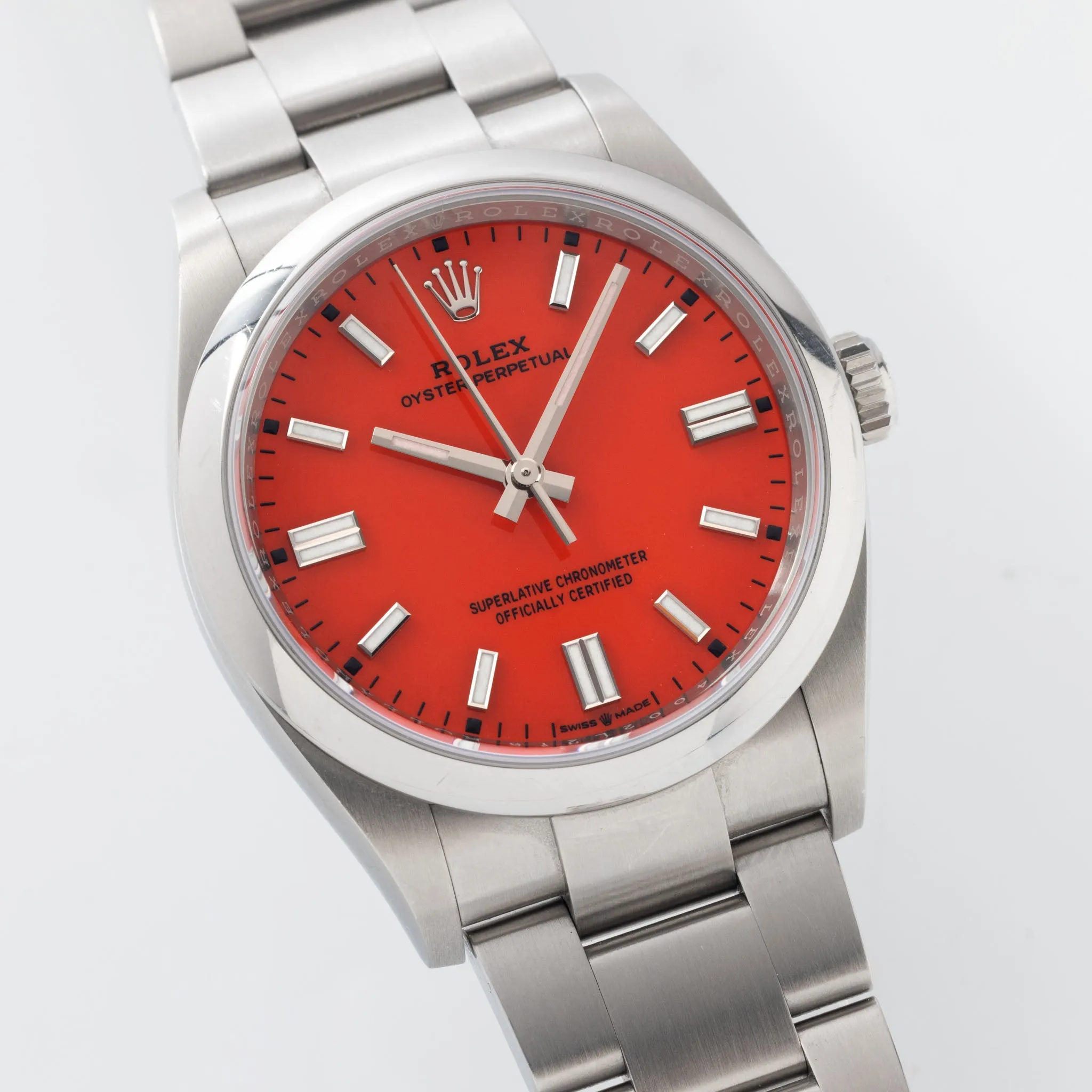 Rolex Oyster Perpetual "Coral" Red Dial Full Set Ref 126000