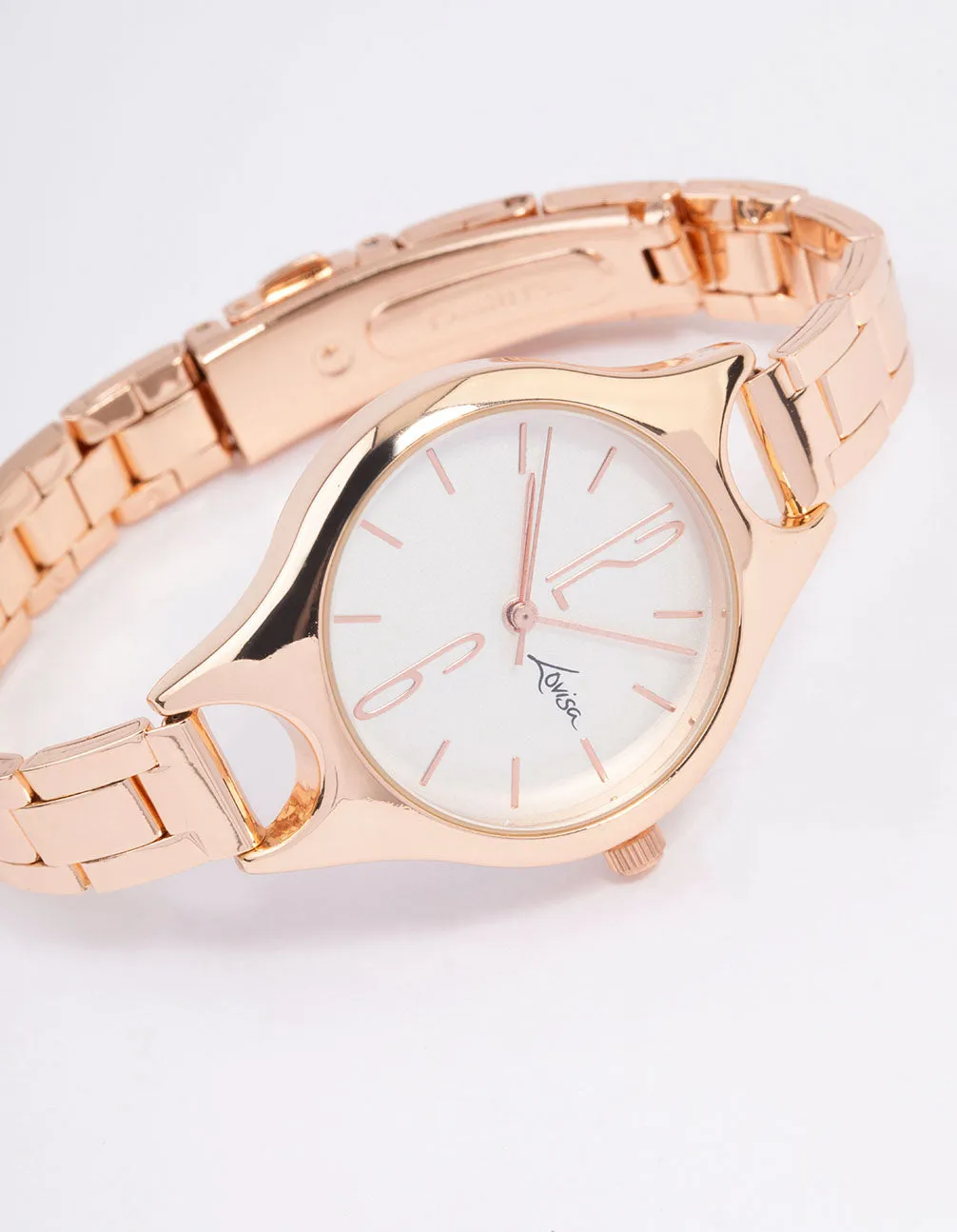 Rose Gold Coloured Slim Arched Watch