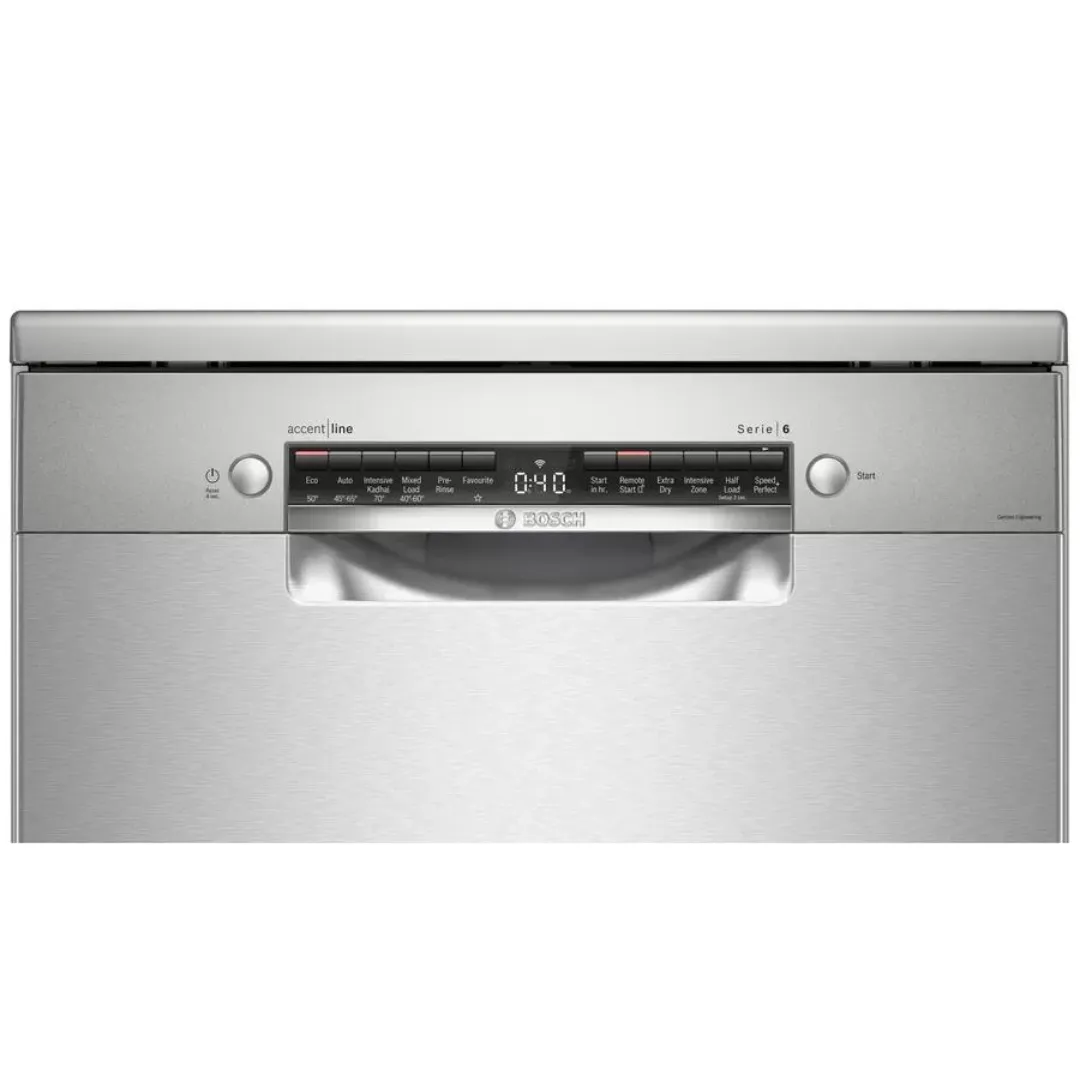 Series 6 SMS6HVI01I  Free Standing Dishwasher 60 cm Silver Inox