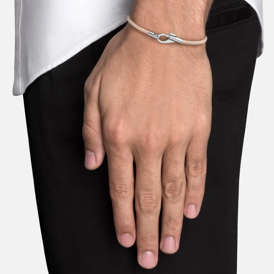Snap Rope Bracelet (Sterling Silver   Tan)