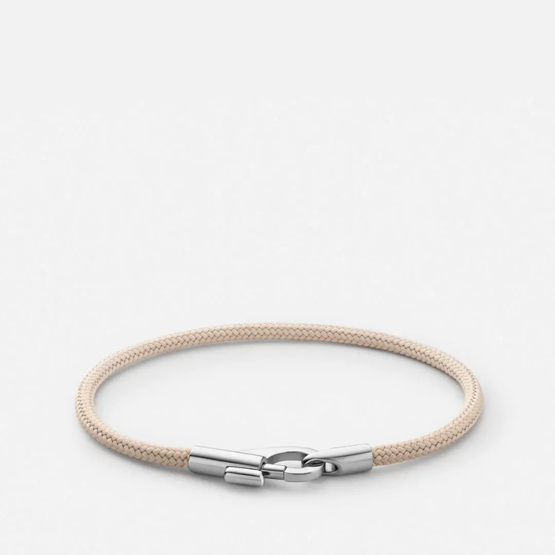 Snap Rope Bracelet (Sterling Silver   Tan)