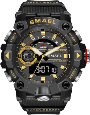 Sports Outdoor Waterproof Military Watch Resistant-Shock Dual Display Army Wrist Watch for Men Backlight Clock